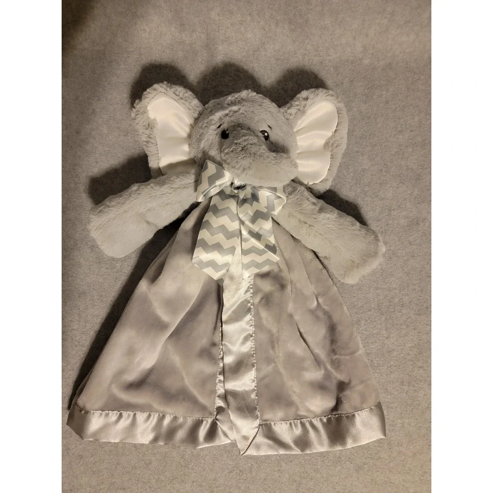 Bearington Baby Lil Spout Gray Elephant Plush Security Blanket Lovey